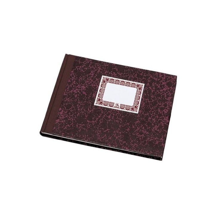 libro de cartone caja burdeos 1/4 apaisado 100 hojas numeradas dohe 09962