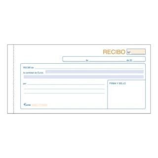 talonario 50 juegos recibos duplicado (original+copia autocopiativa) 1/3 apaisado dohe 50060d