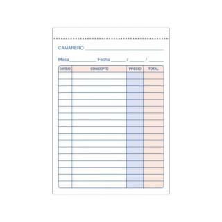 talonario 50 juegos camareros 8o natural duplicado dohe 50088d