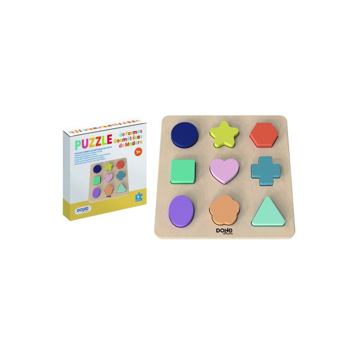 puzzle de formas encajables de madera - a partir de 1 anos dohe 64010