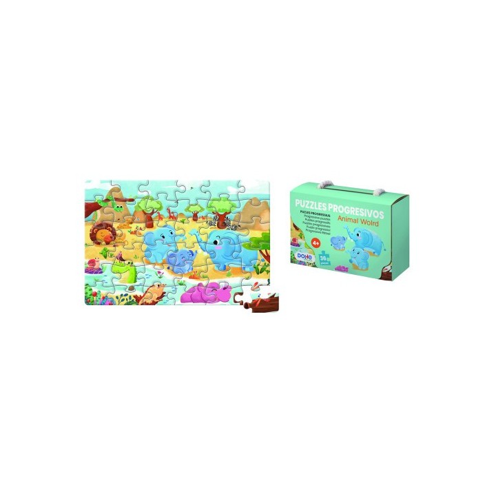 puzzle de 36 piezas - a partir de 4-6 anos - animal world dohe 65009