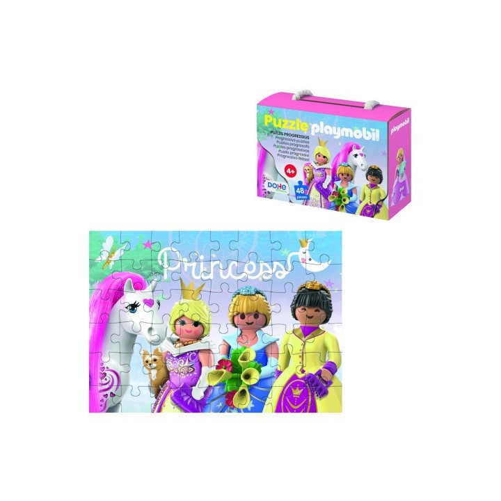caja de puzzle - 48 piezas - playmobil - modelo princess dohe 65014