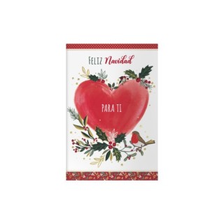 pack 6 tarjetas de felicitacion navidad - tamano 11,5 x 17 cm - modelo corazon dohe 70019