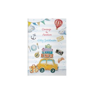 pack 6 tarjetas de felicitacion jubilacion - tamano 11,5 x 17 cm - modelo vacaciones dohe 70079