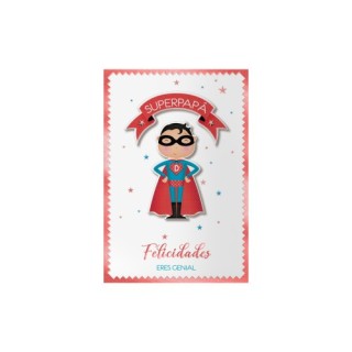 pack 6 tarjetas de felicitacion papas - tamano 11,5 x 17 cm - modelo superdad dohe 70082