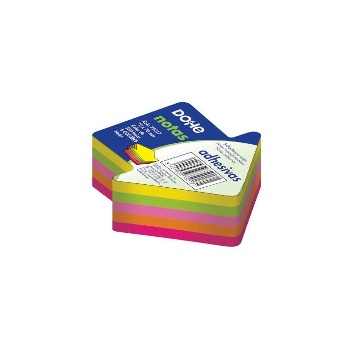 cubo flecha 250 notas 5 colores surtidos neon 70x70 dohe 75017