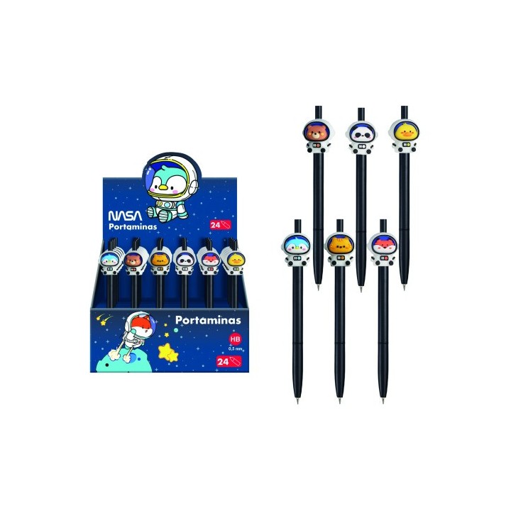 expositor con 24 portaminas astronautas-animales - nasa dohe 79659
