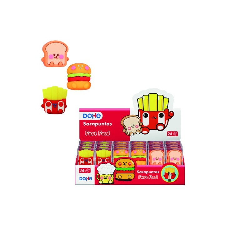 expositor con 24 sacapuntas fast food dohe 79677