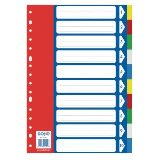 separadores polipropileno 10 posiciones 5 colores folio 227x315 dohe 90453