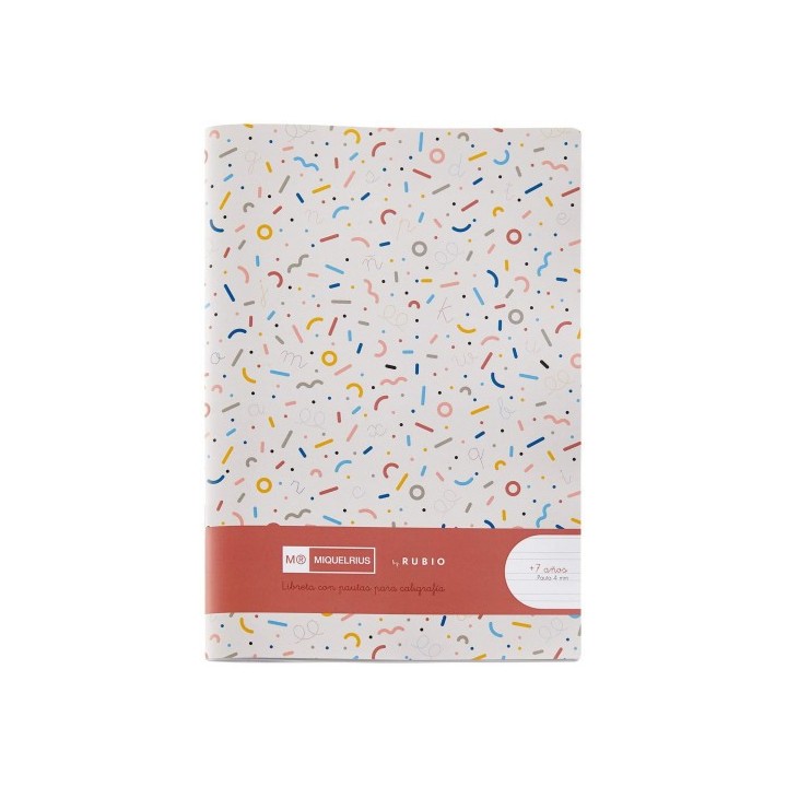 cuaderno grapado 4o 32hojas pauta 4mm mr con ejercicios rubio miquelrius 8142