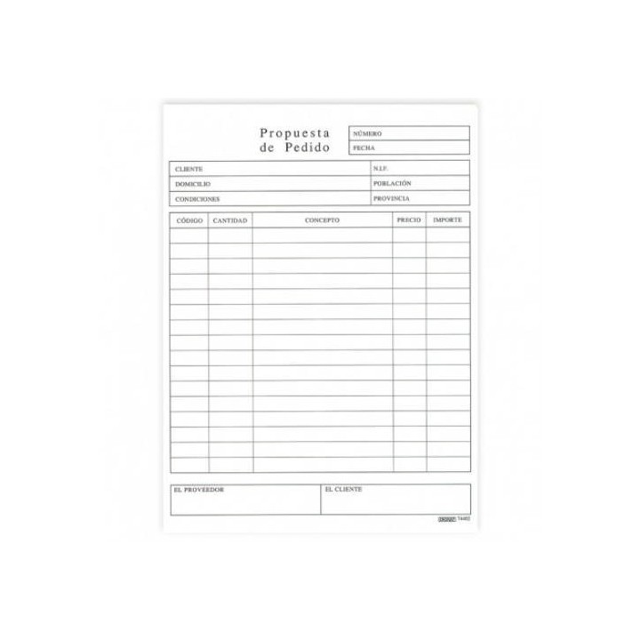 talonario pedidos 1/4 natural catalan duplicado (74402c) ingraf 350348
