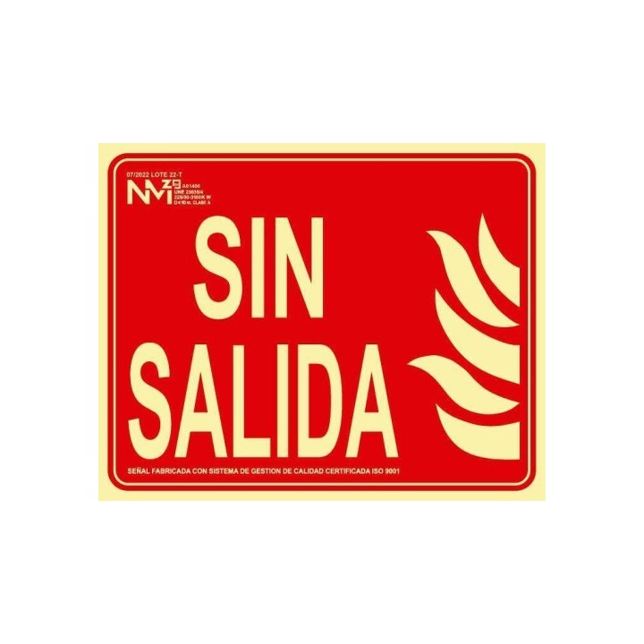 senal de incendio sin salida 20x25cm homologada segun normativa pp rojo archivo 2000 6171-06h rj