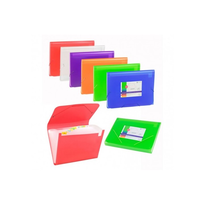 acordeon polipropileno traslucido folio 13 departamentos goma rojo carchivo 1913kf53