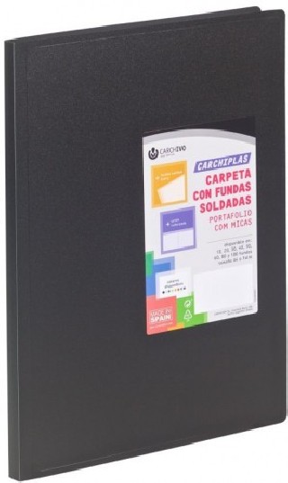 carpeta carchiplas-book a4 polipropileno 30 fundas soldadas negro carchivo 50303006