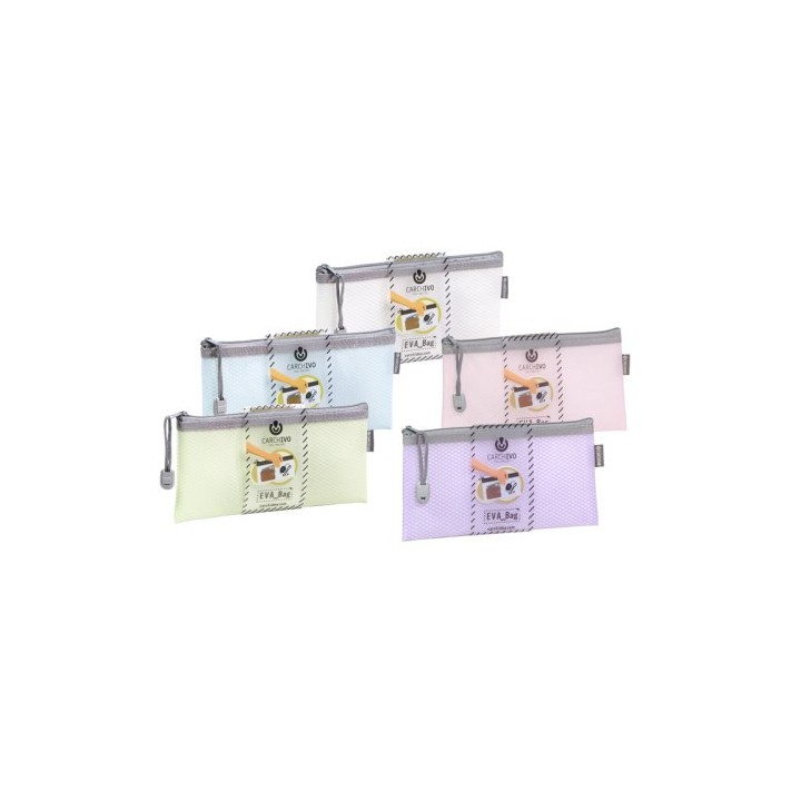 pack 12 bolsas cremallera eva-bag tamano check colores surtidos carchivo 45013099