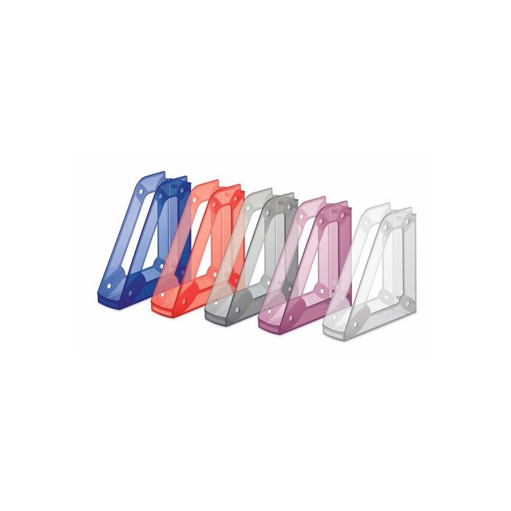 faibo 151-53 estante para revistas poliestireno (ps) rojo, transparente