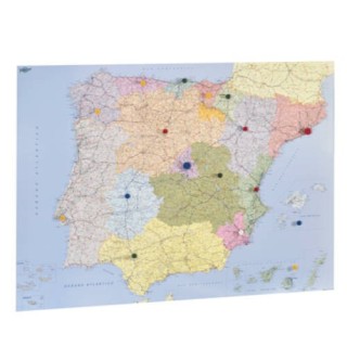 mapa espana y portugal plastificado sin marco enrollado 103x129 cm. faibo 153g