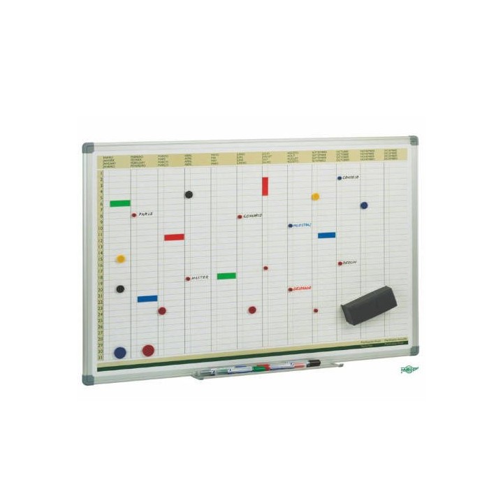 planing anual magnetico con marco de aluminio 60x90 cm. faibo pla