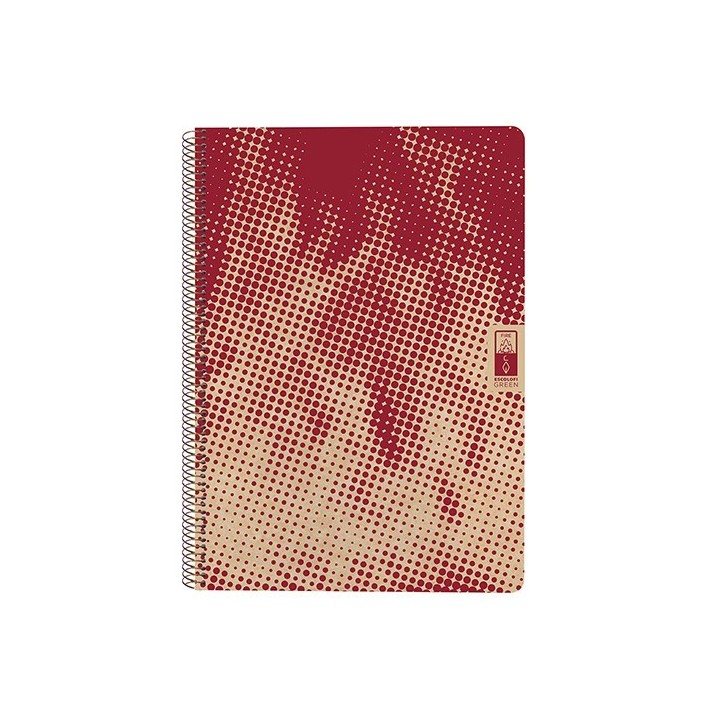 cuaderno espiral din-a4 reciclado fsc 80 hojas 80g. cuadricula 5x5. 4 elements - fire escolofi 13010