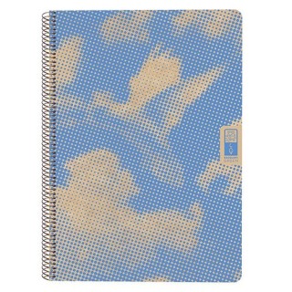 cuaderno espiral din-a4 reciclado fsc 80 hojas 80g. cuadricula 5x5. 4 elements - air escolofi 130100