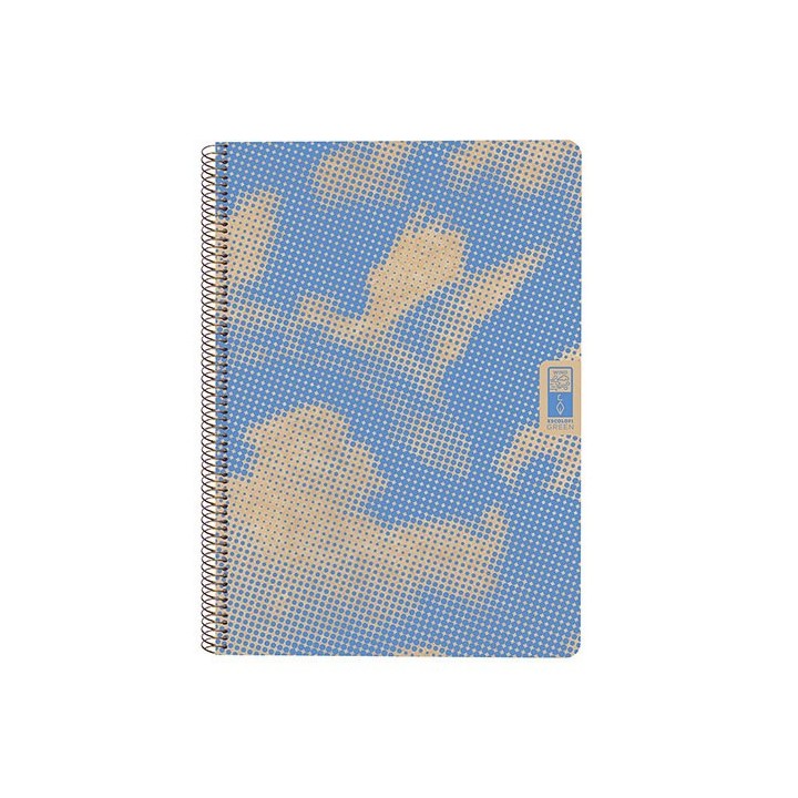 cuaderno espiral din-a4 reciclado fsc 80 hojas 80g. cuadricula 5x5. 4 elements - air escolofi 130100