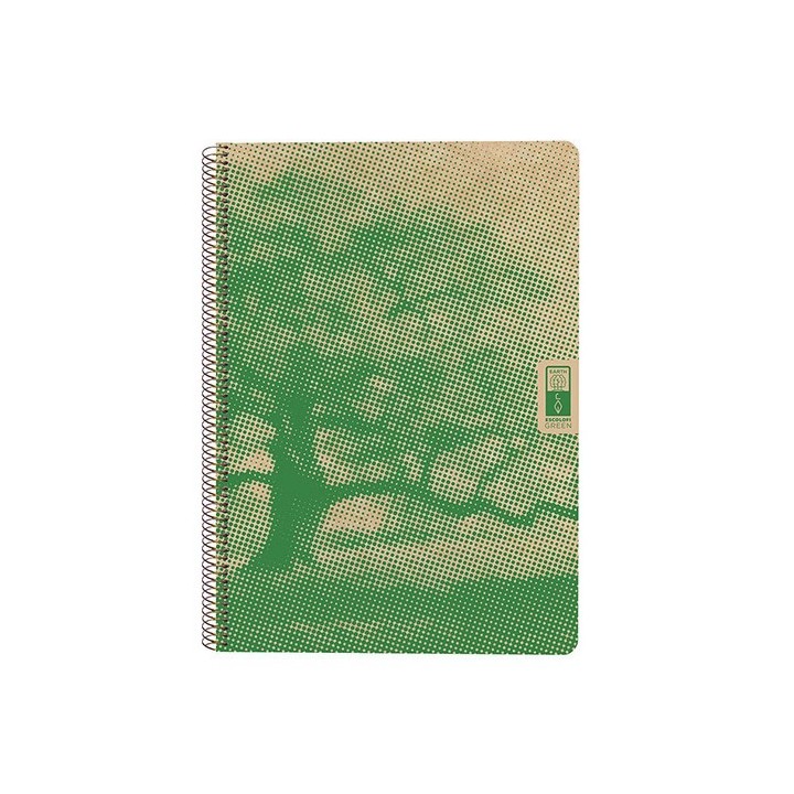 cuaderno espiral din-a4 reciclado fsc 80 hojas 80g. cuadricula 5x5. 4 elements - earth escolofi 1301