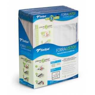 blister 5 fundas de forro con 2 solapas ajustables 28 cm sadipal 02213