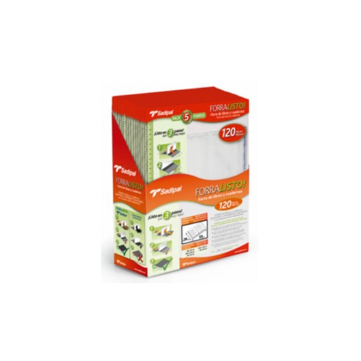 blister 5 fundas de forro con 2 solapas ajustables 30 cm sadipal 02217