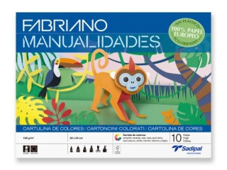 bloc 10 hojas manualidades cartulinas color fabriano s0400002
