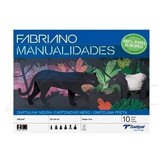 bloc 10 hojas manualidades cartulina negra fabriano s0400004