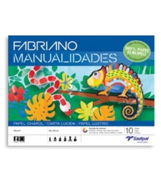 bloc 10 hojas manualidades papel charol fabriano s0400007