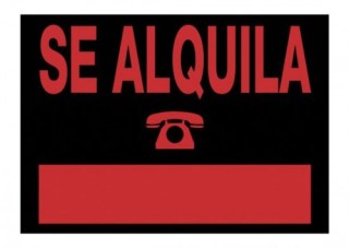 cartel se alquila 500x350 mm pvc negro archivo 2000 6166 ne