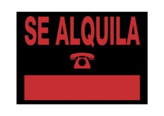 cartel se alquila 350x250 mm pvc negro archivo 2000 6168 ne
