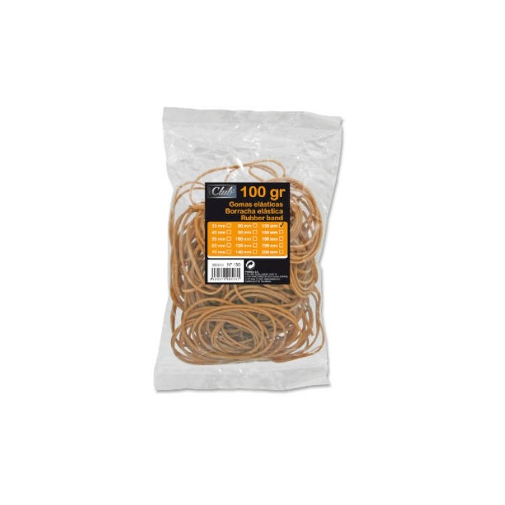 bolsa 100 gr. gomas elasticas no 15 de 15 cm. largo office club 320513