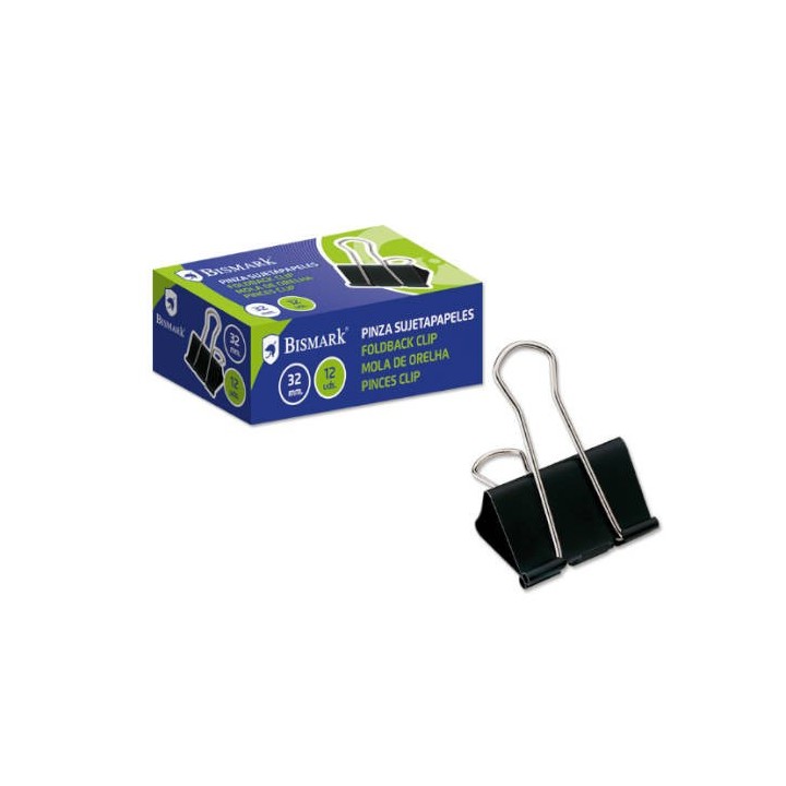 pinza sujetapapeles 32 mm. pala abatible color negro bismark 321722