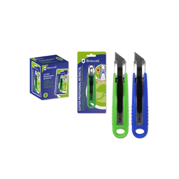 cuter profesional con hoja retractil automatica bismark 326994 (cutter)
