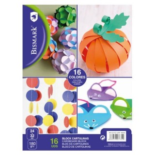 block 16 cartulinas colores formato 24x32 cm bismark 327732