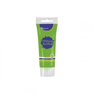 bote pintura acrilica 75 ml verde con glitter bismark 328675