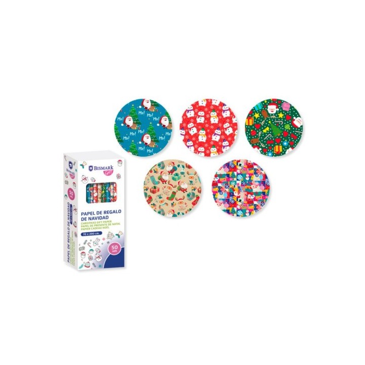 papel de regalo navidad colors 70x200 bismark 329859