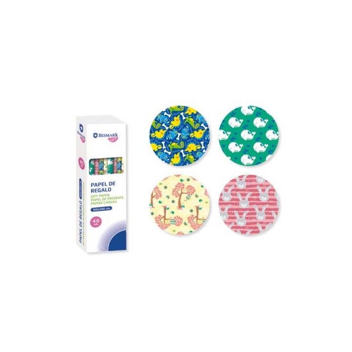 papel de regalo infantil juguetes 100x300 cm bismark 329862