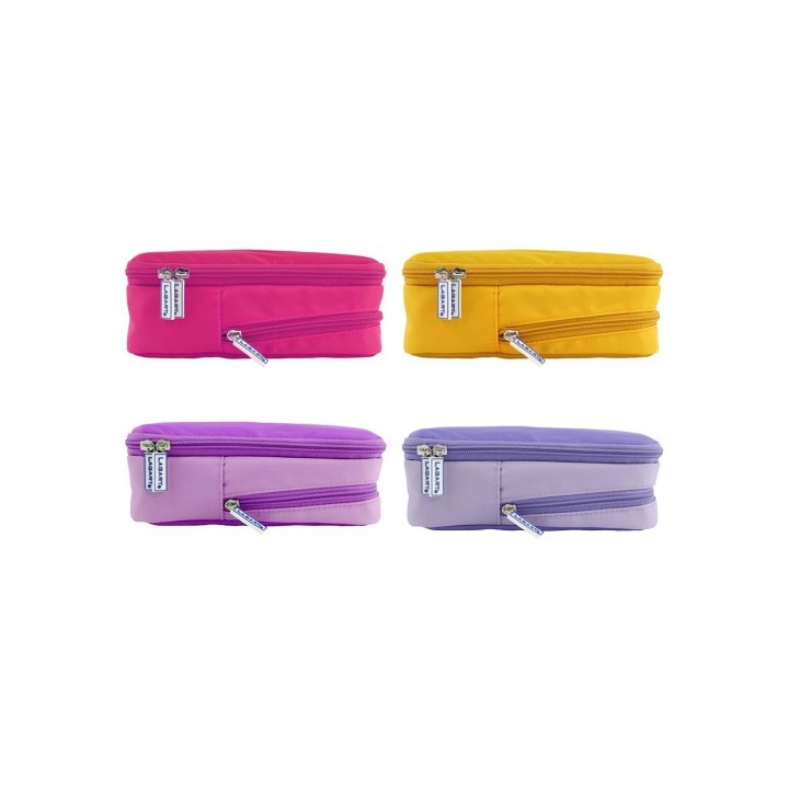 lagart portatodo rectangular colorblock multi-bolsillos