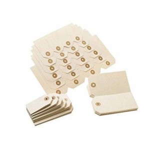 caja 1000 etiquetas sueltas con arandela 70x120 mm. sin cuerda pardo 132122