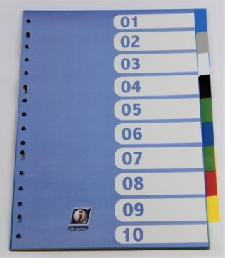 separador formato folio pvc multitaladro 10 pestanas opaco iberplas 717om
