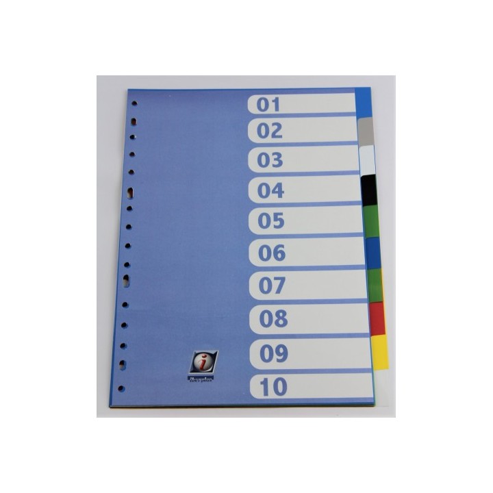 separador formato folio pvc multitaladro 10 pestanas opaco iberplas 717om