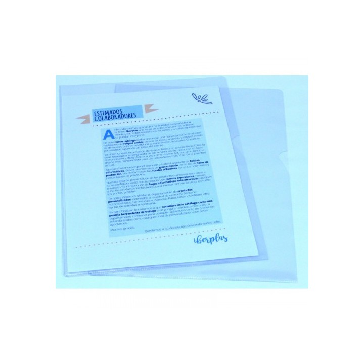 caja 30 dossier formato folio  l c/unero pvc cristal 300 micras iberplas 25730