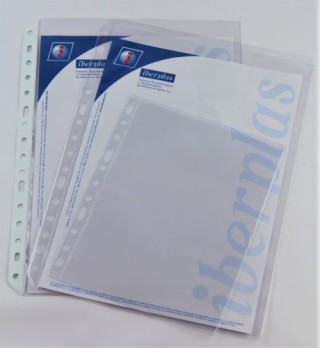 caja 100 fundas formato cuarto pvc cristal extra 100 micras multitaladro iberplas 201100