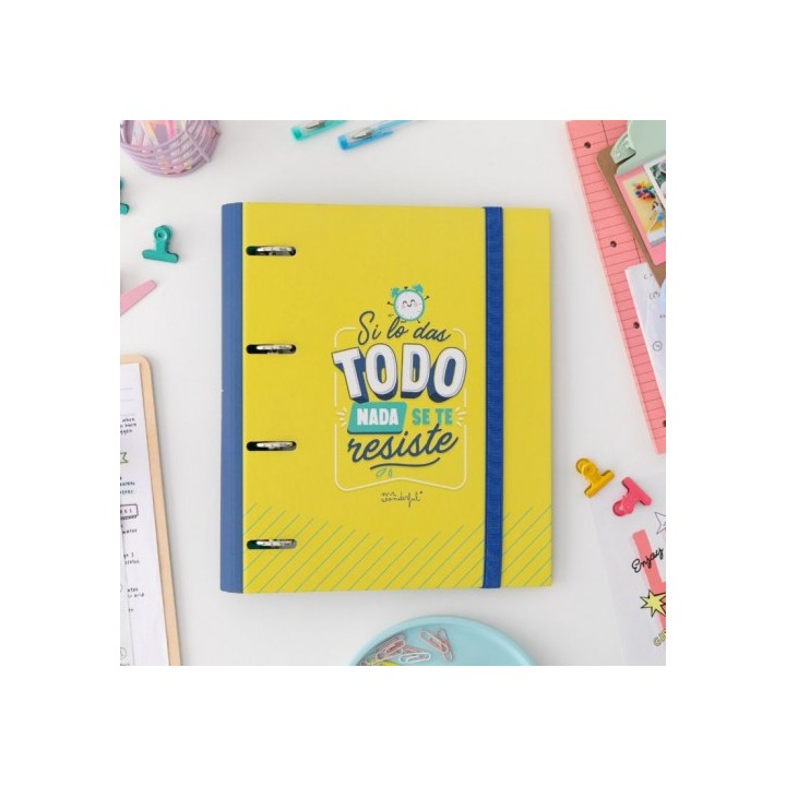 carpeta con anillas - si lo das todo, nada se te resiste mr