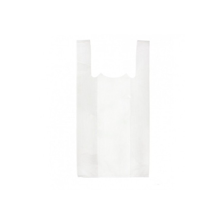 paquete 50 bolsas camiseta 42x28x53cm plastico reciclado 200 micras