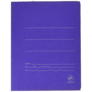 carpeta carton azul 500 gr./m2. cuarto goma sencilla mariola 1040