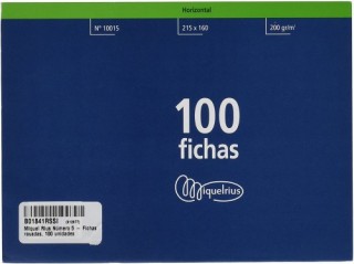 100 fichas de cartulina rayada (200x120 mm) no. 4 mariola 3114r